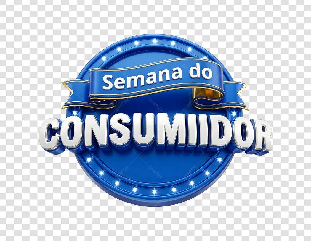 Elemento 3D Semana do Consumidor Março PNG Fundo Transparente
