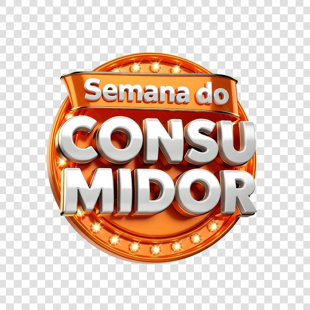 Elemento 3D Semana do Consumidor Março PNG Fundo Transparente