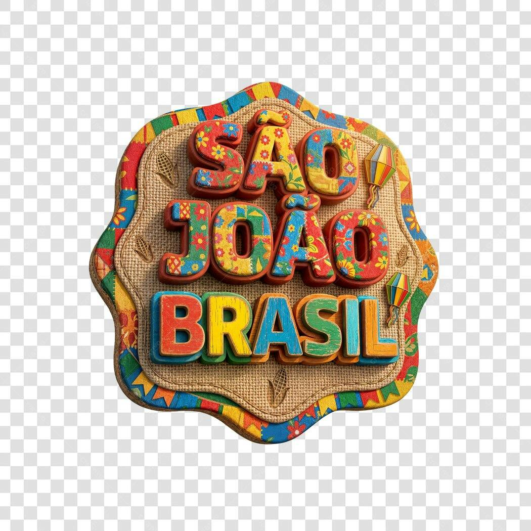 Elemento 3D São João Brasil Festa Junina PNG Fundo Transparente