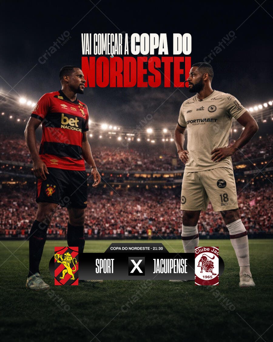 Post Instagram Copa do Nordeste Futebol PSD Editável