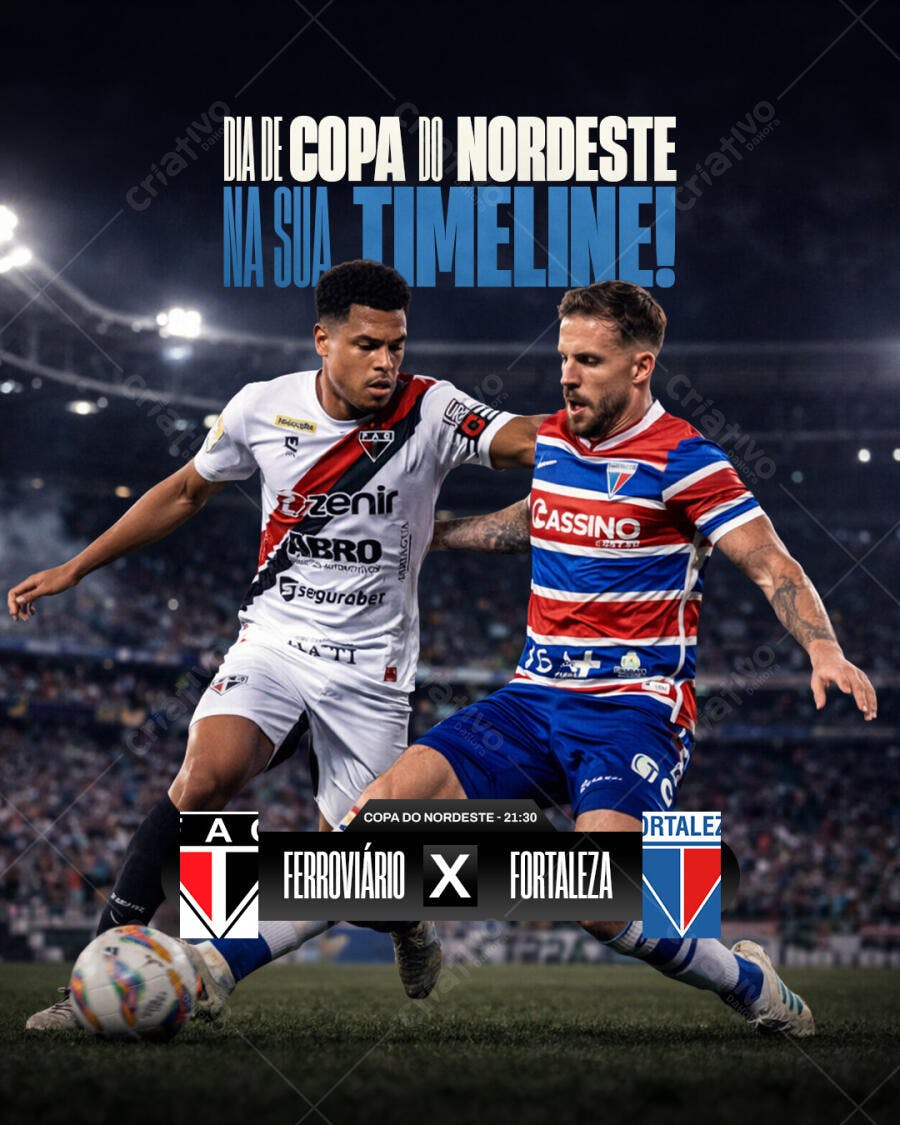 Post Instagram Copa do Nordeste Futebol PSD Editável