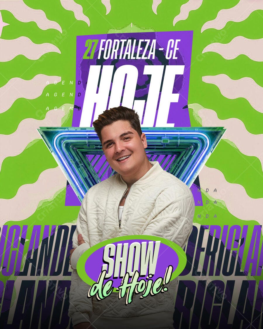 Post Instagram Show de Hoje Fortaleza PSD Editável