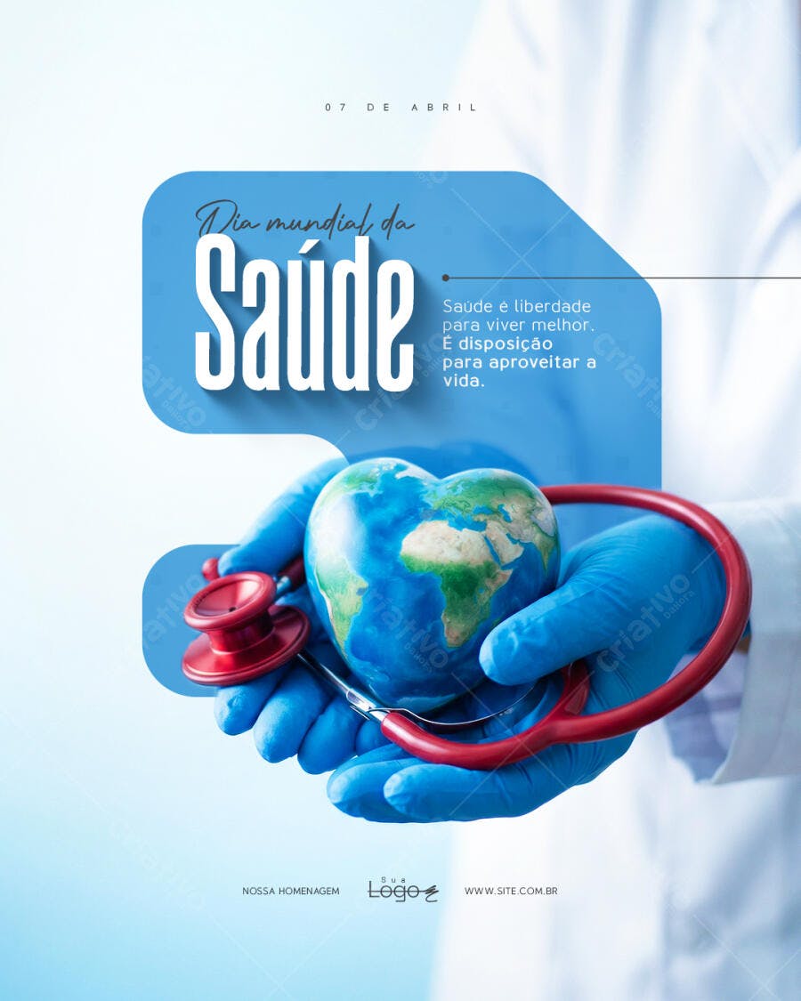 Post Dia Mundial da Saúde 7 de Abril PSD Editável