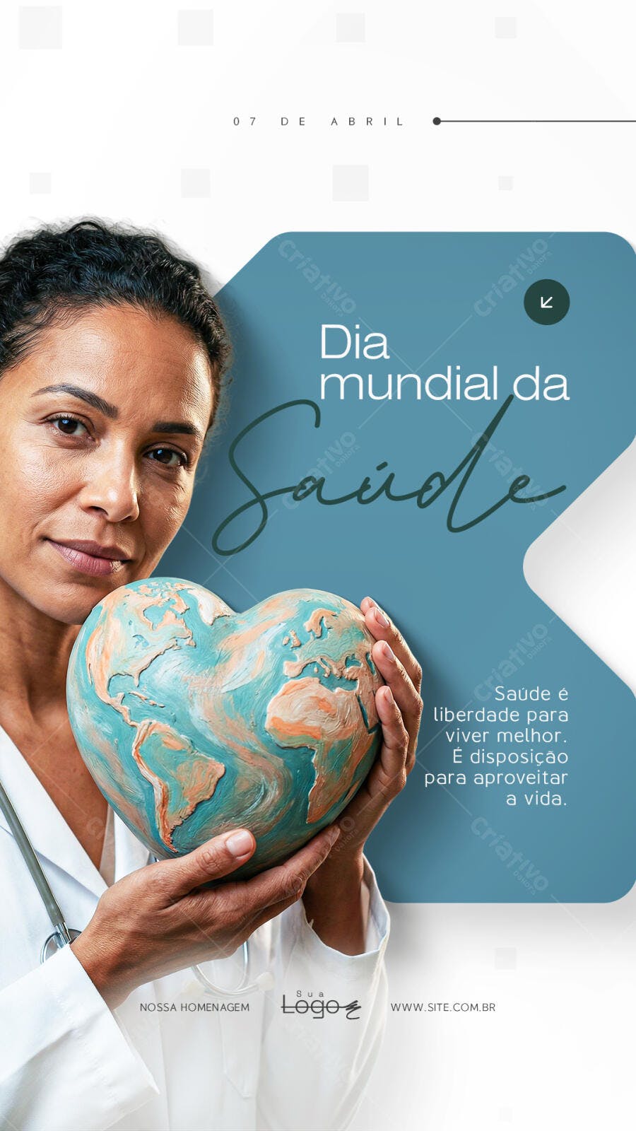 Post Instagram Dia Mundial da Saúde 7 de Abril PSD Editável