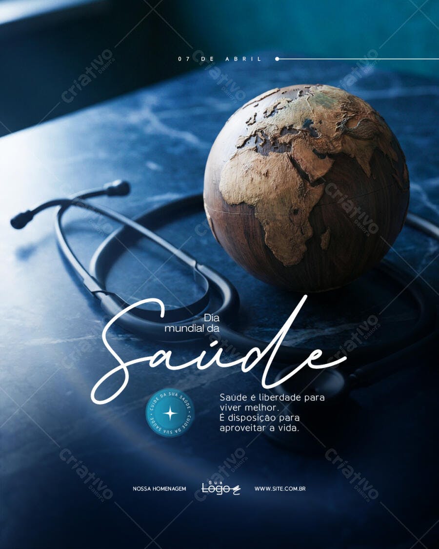Post Dia Mundial da Saúde 7 de Abril PSD Editável