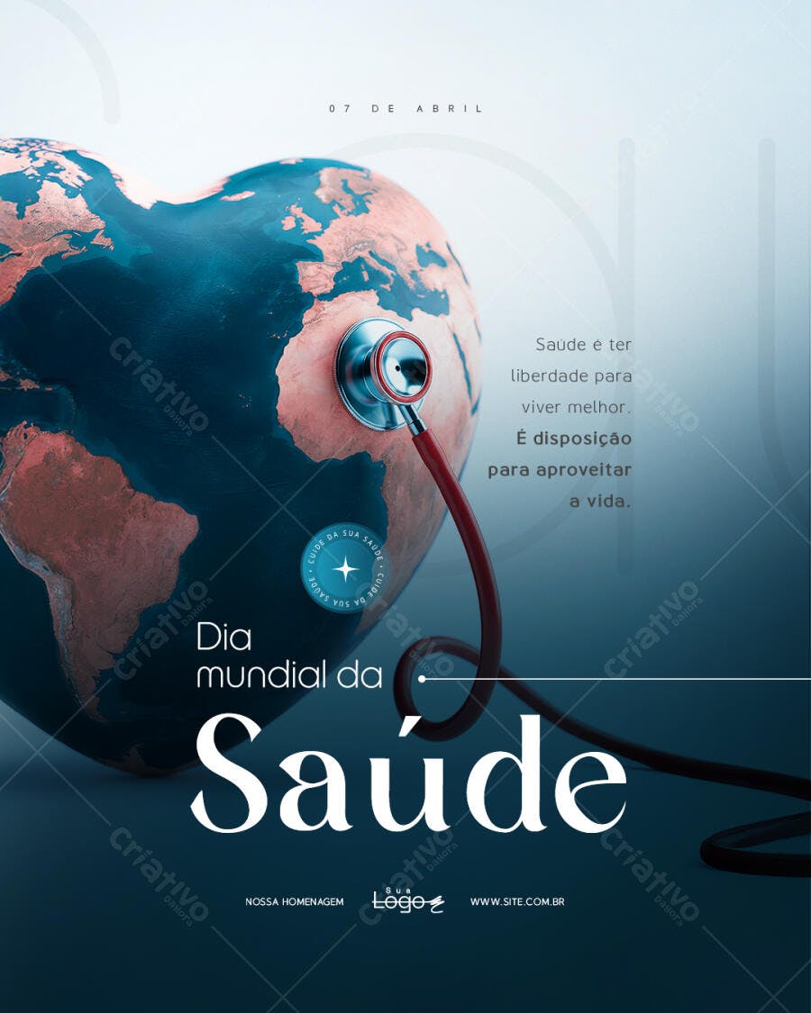 Post Dia Mundial da Saúde 7 de Abril PSD Editável