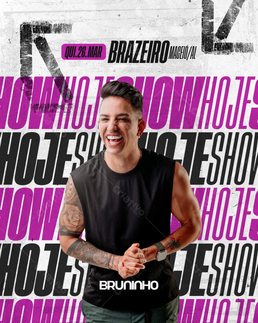 Flyer Show Musical Brazeiro Bruninho PSD Editável
