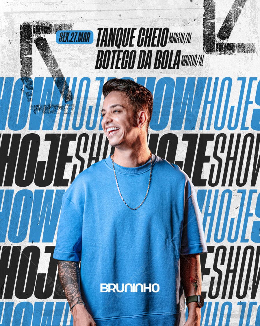 Flyer Evento Balada Show Bruninho PSD Editável