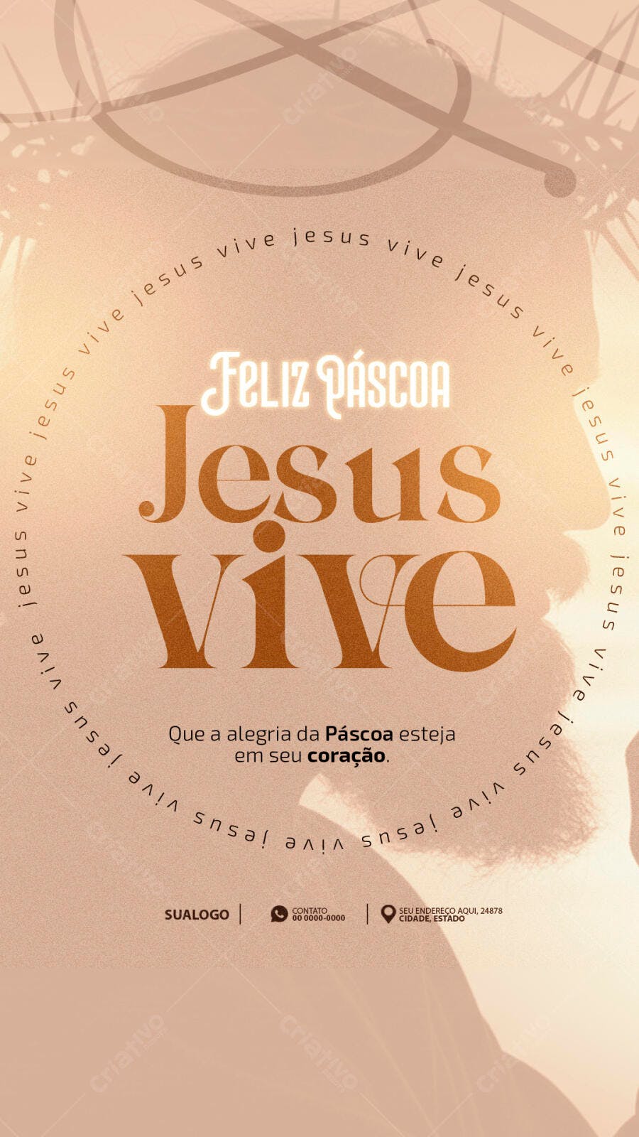 Story Instagram Páscoa Jesus Vive PSD Editável