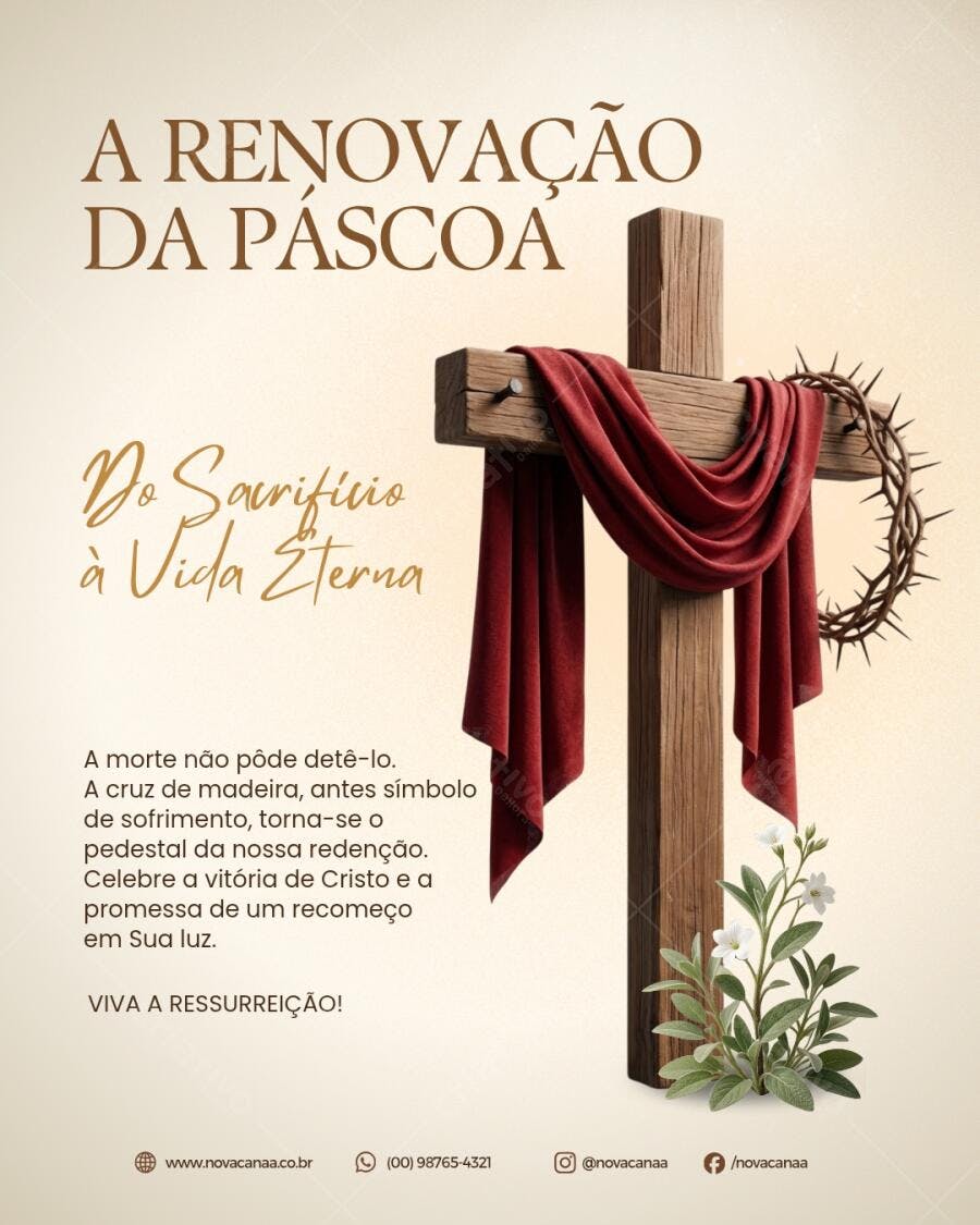 Template Canva Post Instagram Páscoa Cristã Religioso Editável