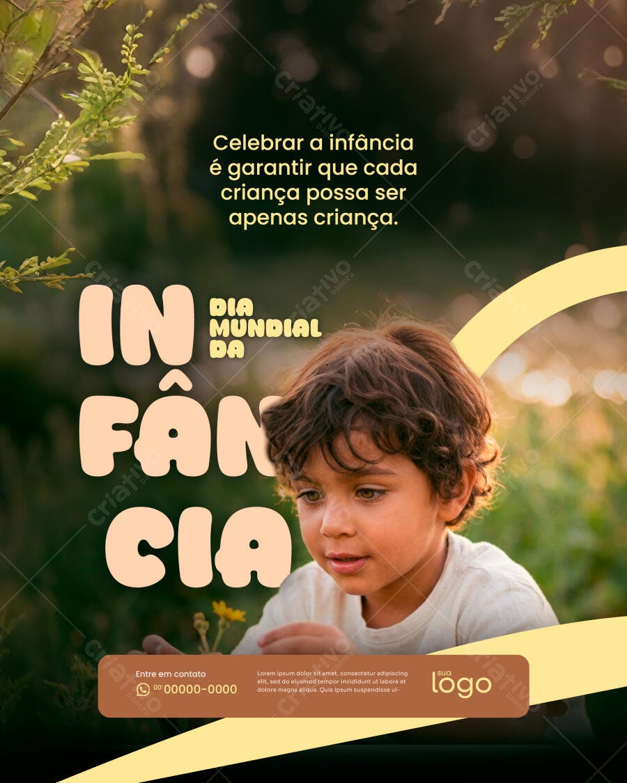 Post Instagram Dia Mundial da Infância PSD Editável