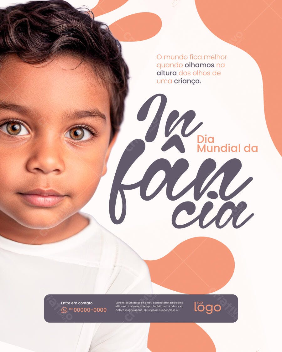 Post Dia Mundial da Infância PSD Editável