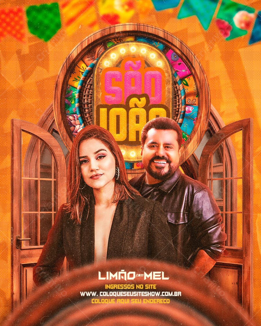 Flyer São João Festa Junina Limão com Mel PSD Editável