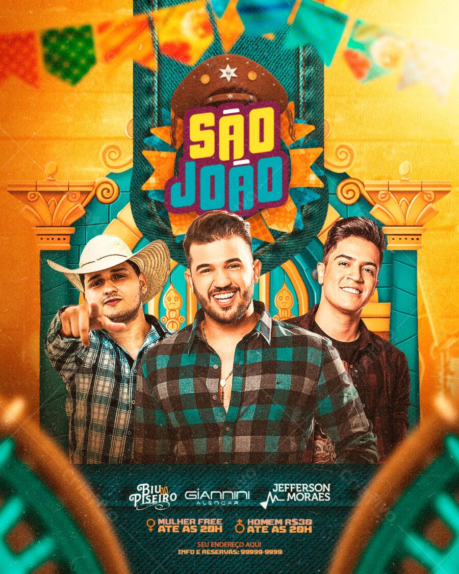 Flyer São João Festa Junina Forró PSD Editável
