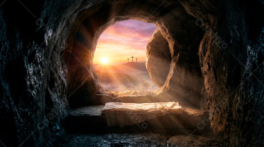 Foto Túmulo Vazio Ressurreição Jesus Cristo Páscoa Amanhecer