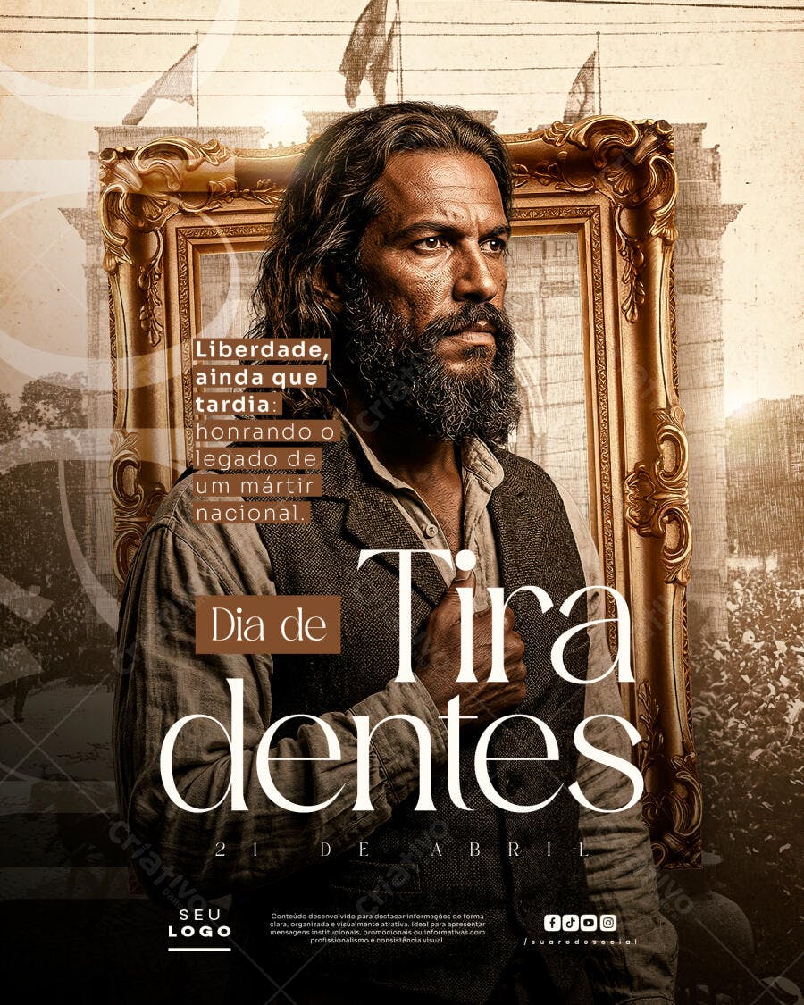 Post Dia de Tiradentes 21 de Abril PSD Editável