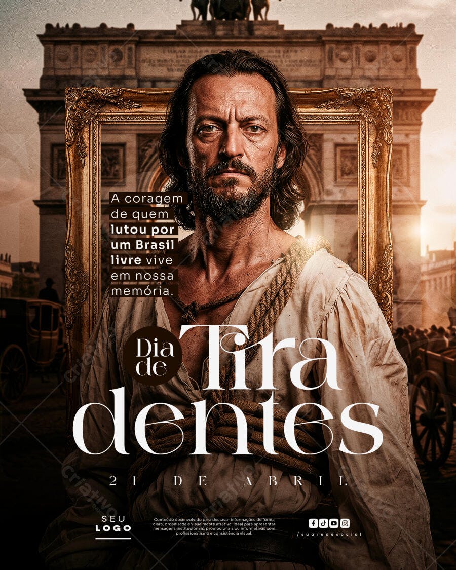 Post Dia de Tiradentes 21 de Abril PSD Editável