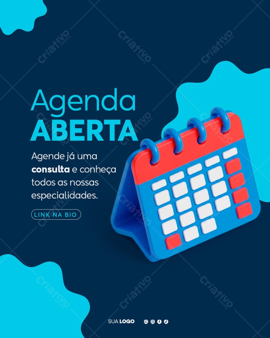 Post Instagram Agenda Aberta Consulta PSD Editável