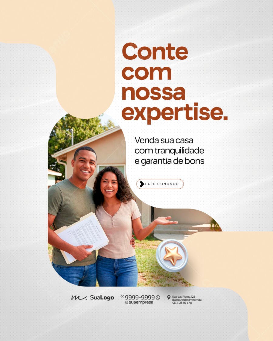 Post Instagram Imobiliária Venda de Imóveis PSD Editável