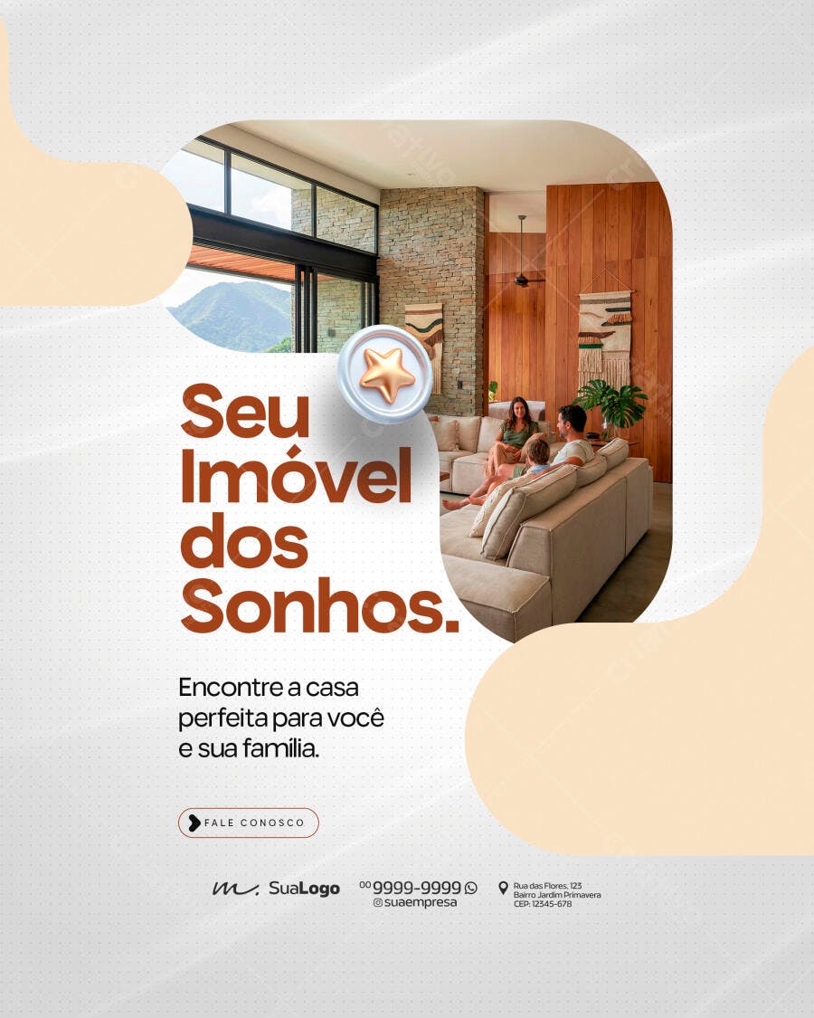 Post Imobiliária Seu Imóvel dos Sonhos PSD Editável
