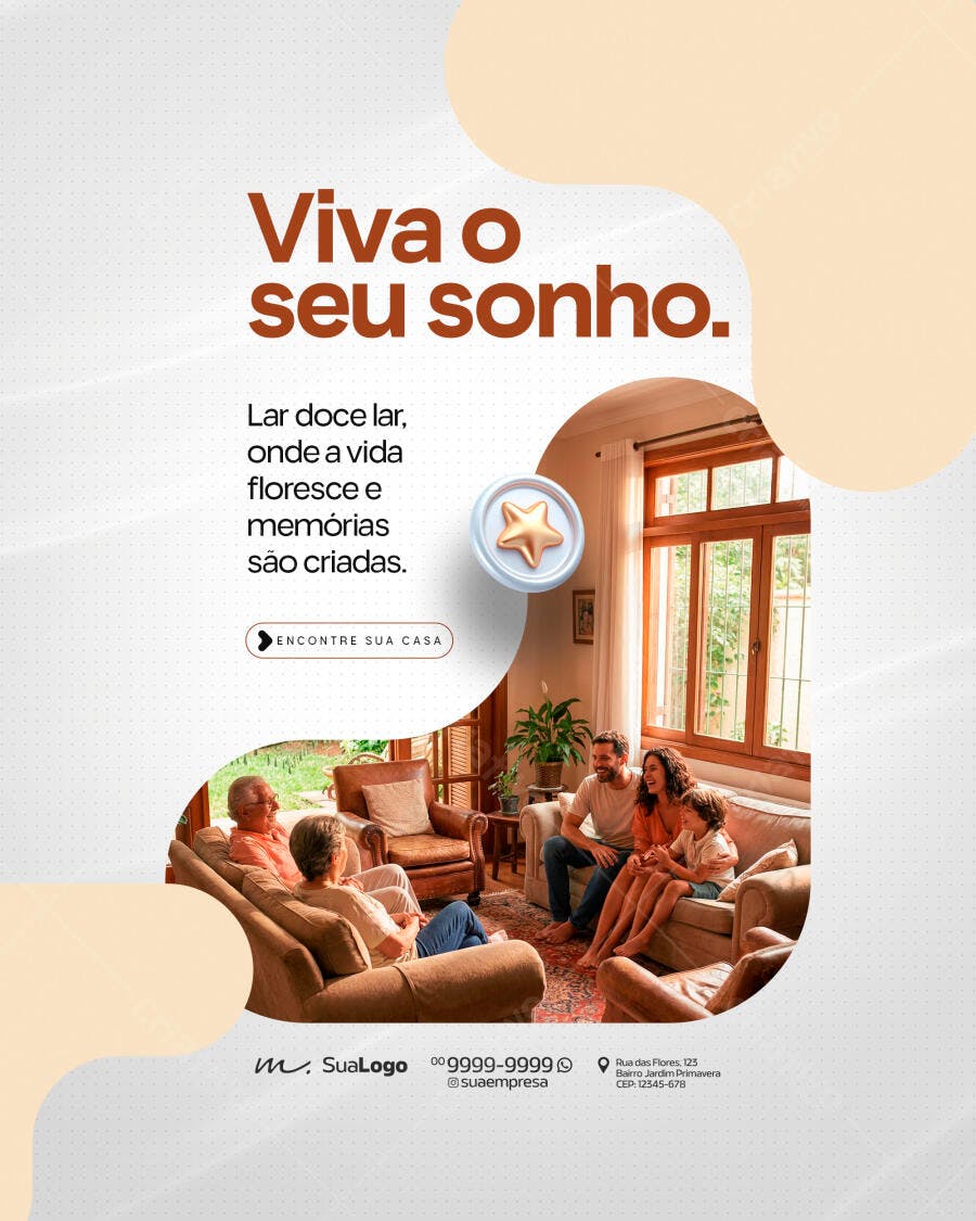 Post Instagram Imobiliária Família Lar Doce Lar PSD Editável