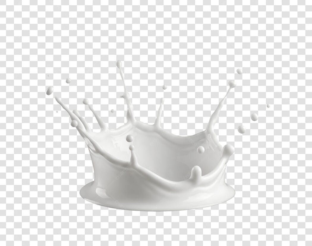 Elemento 3D Salpico Leite Líquido Branco PNG Fundo Transparente