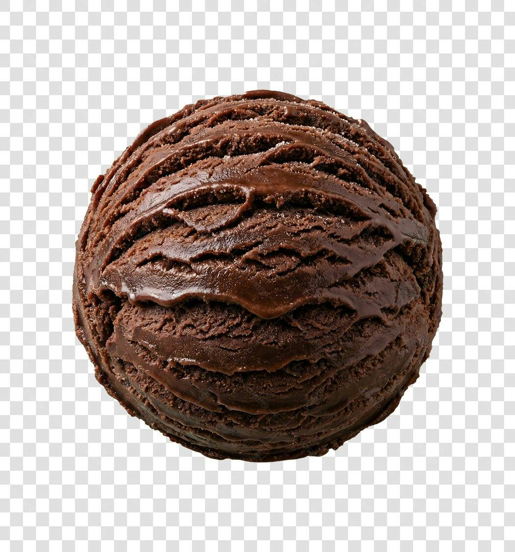 Foto Recortada Bola Sorvete Chocolate PNG Fundo Transparente