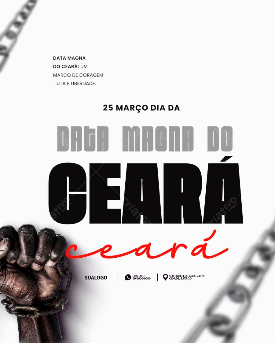 Post Data Magna do Ceará 25 de Março PSD Editável