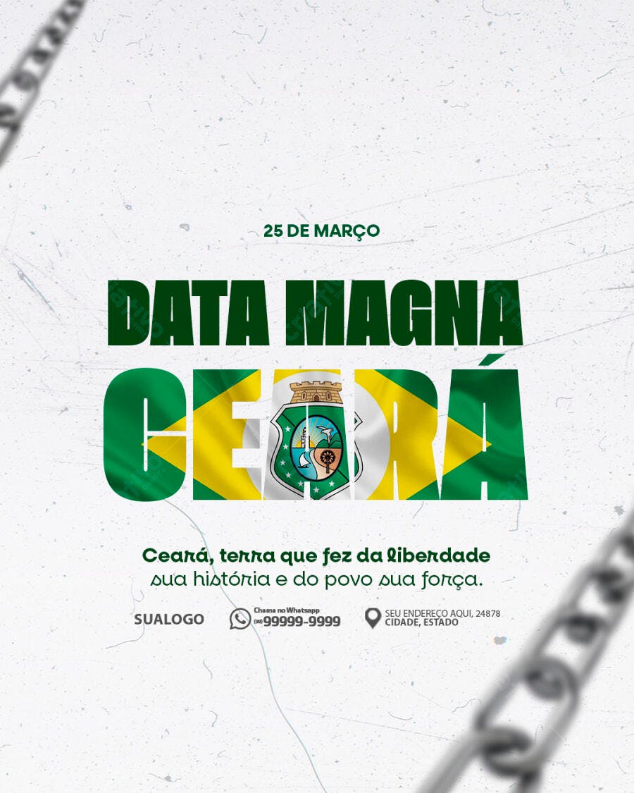 Post Data Magna Ceará 25 de Março PSD Editável