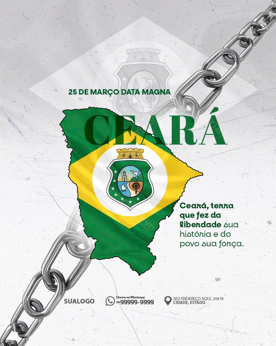 Post Instagram 25 de Março Data Magna Ceará PSD Editável
