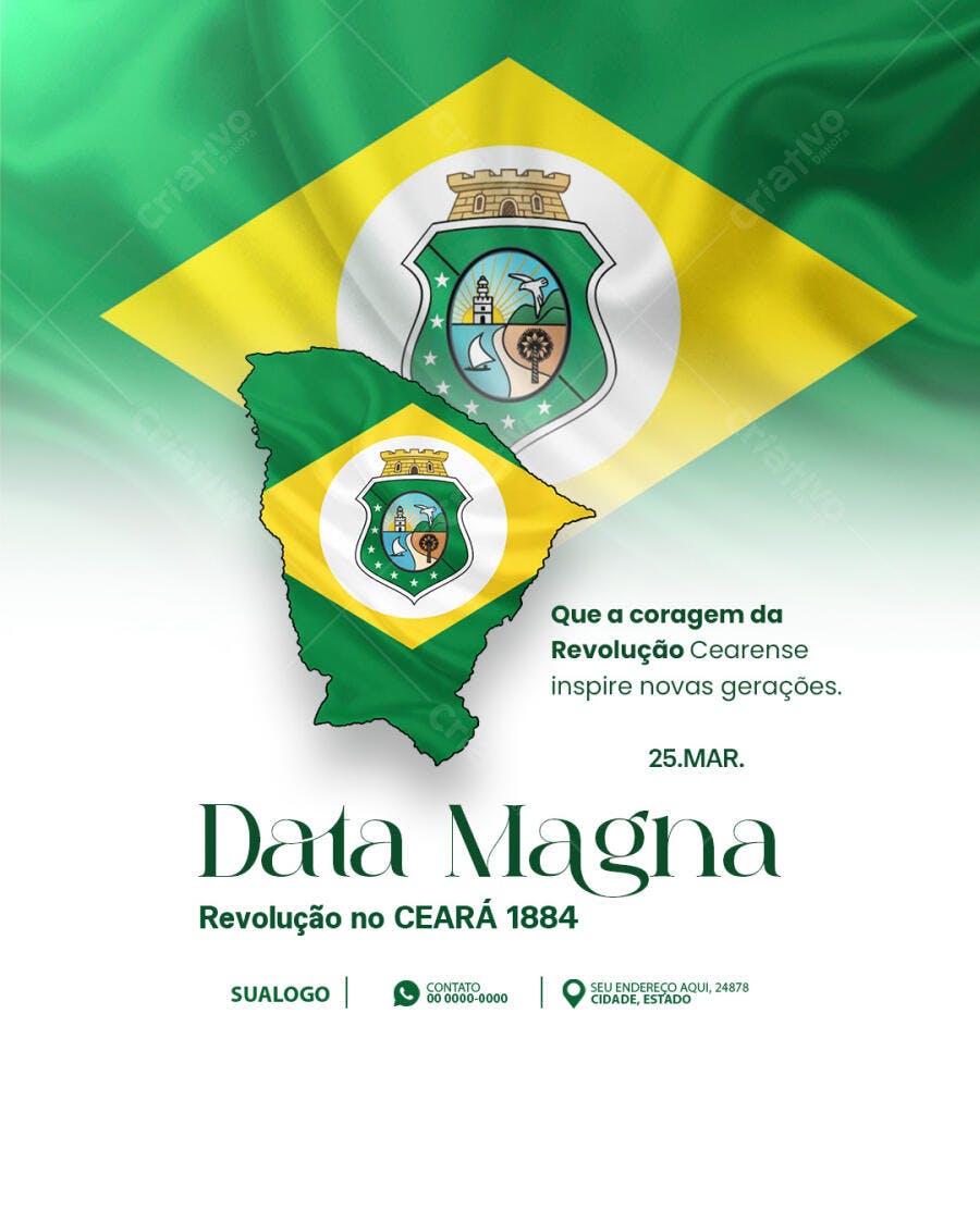 Post Data Magna Ceará Revolução Cearense PSD Editável