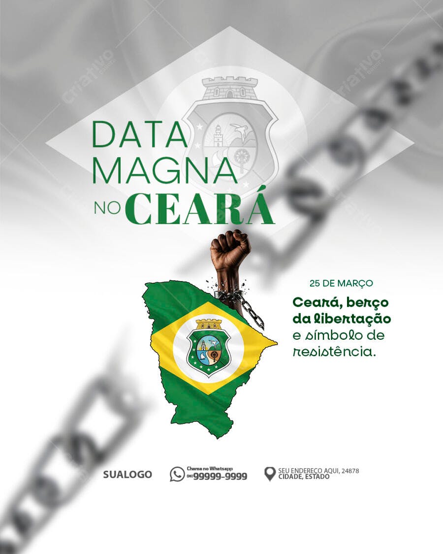 Post Data Magna Ceará 25 de Março PSD Editável