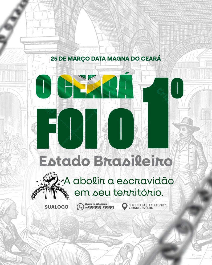 Post 25 de Março Data Magna Ceará PSD Editável