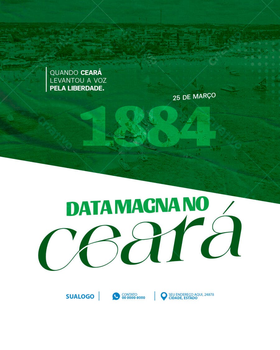 Post Instagram Data Magna Ceará 25 de Março PSD Editável
