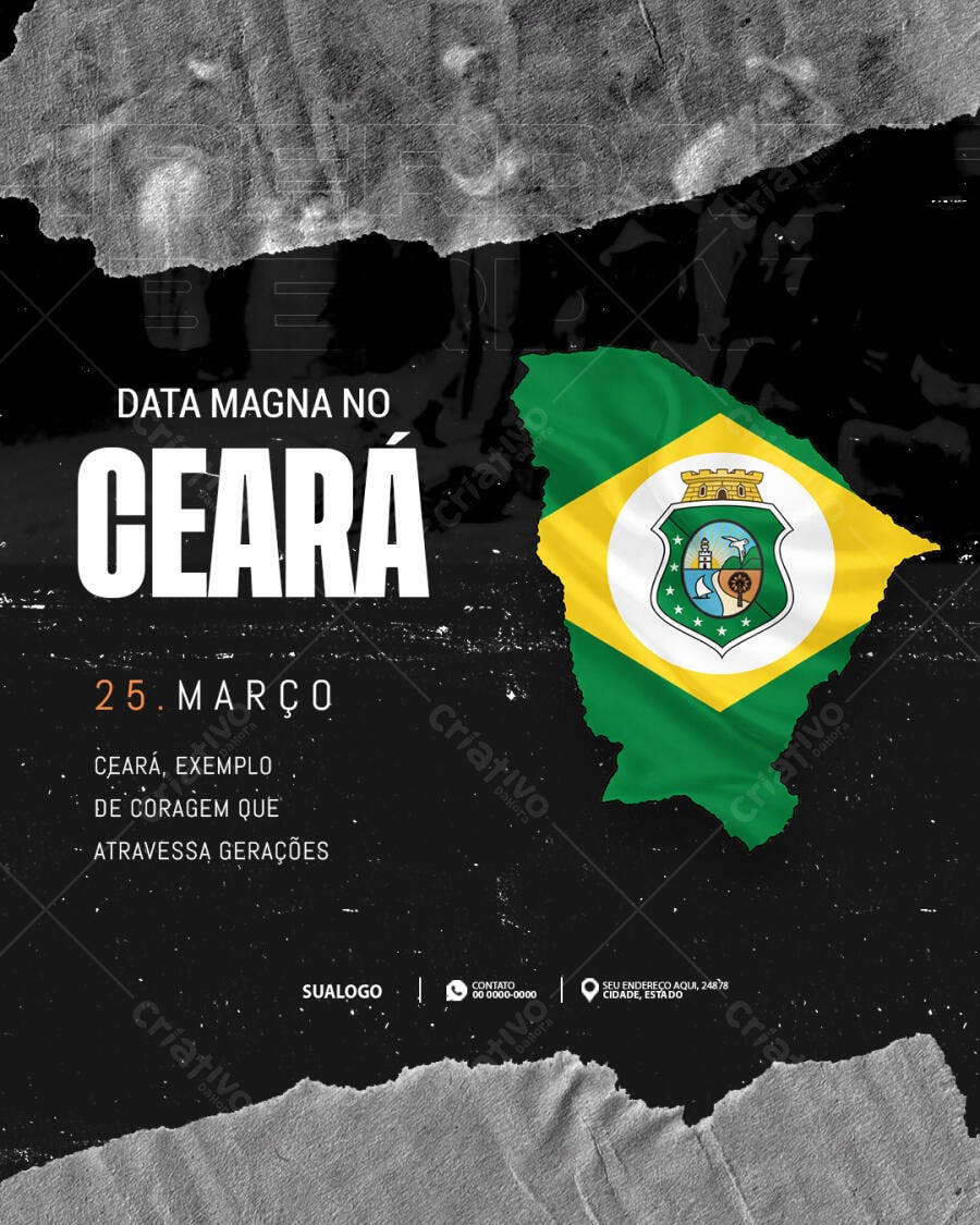 Post Instagram Data Magna Ceará 25 de Março PSD Editável