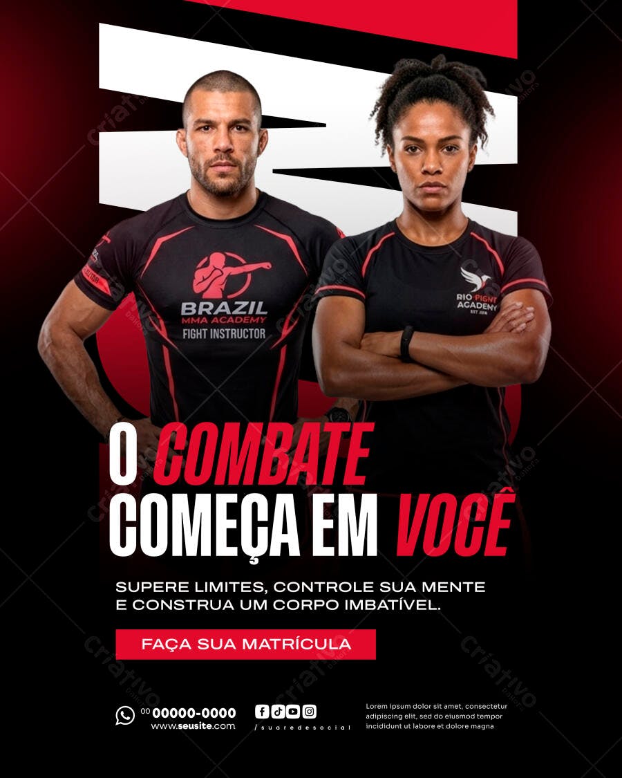 Flyer Academia MMA Luta Fitness PSD Editável