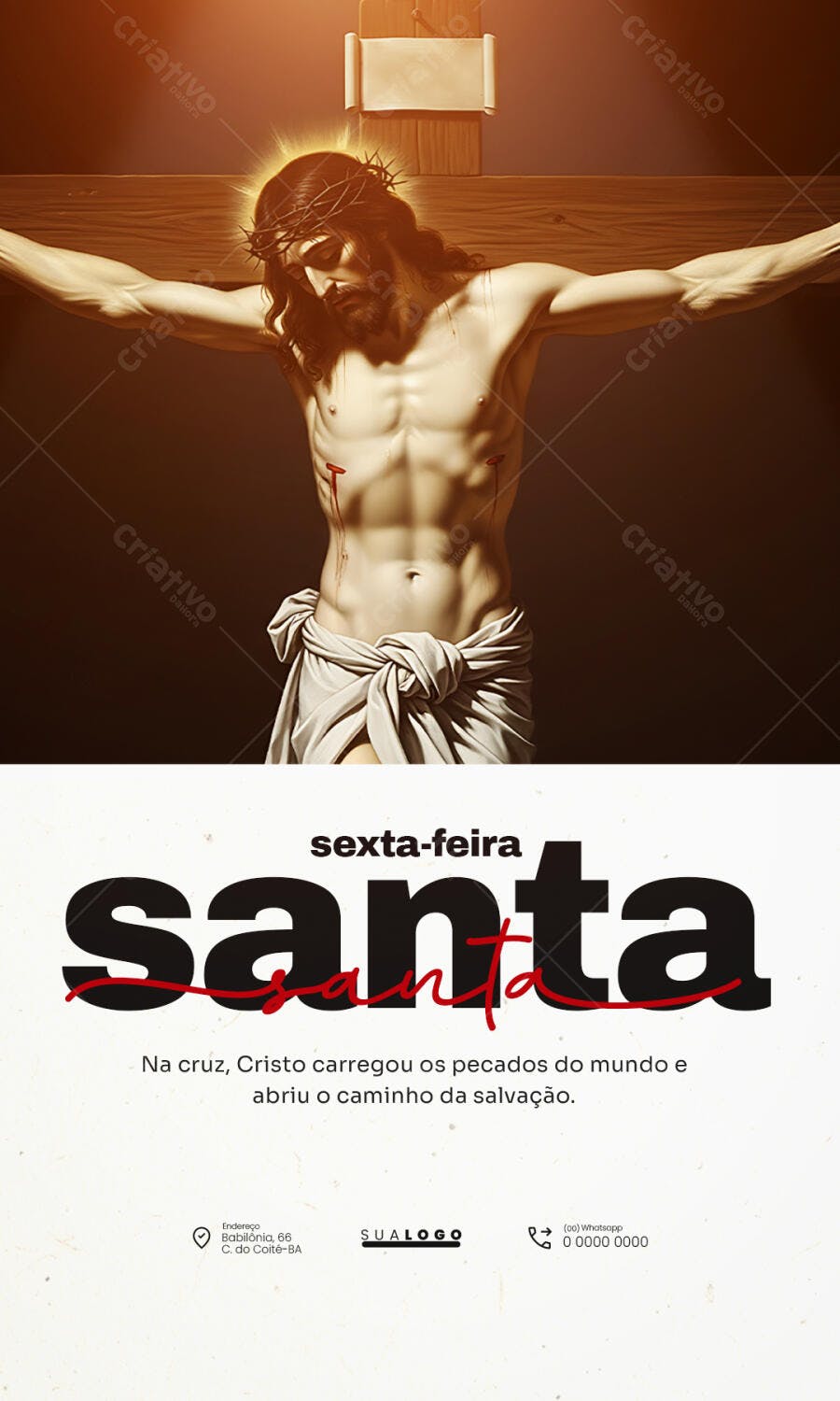 Post Sexta-feira Santa Páscoa Religioso PSD Editável