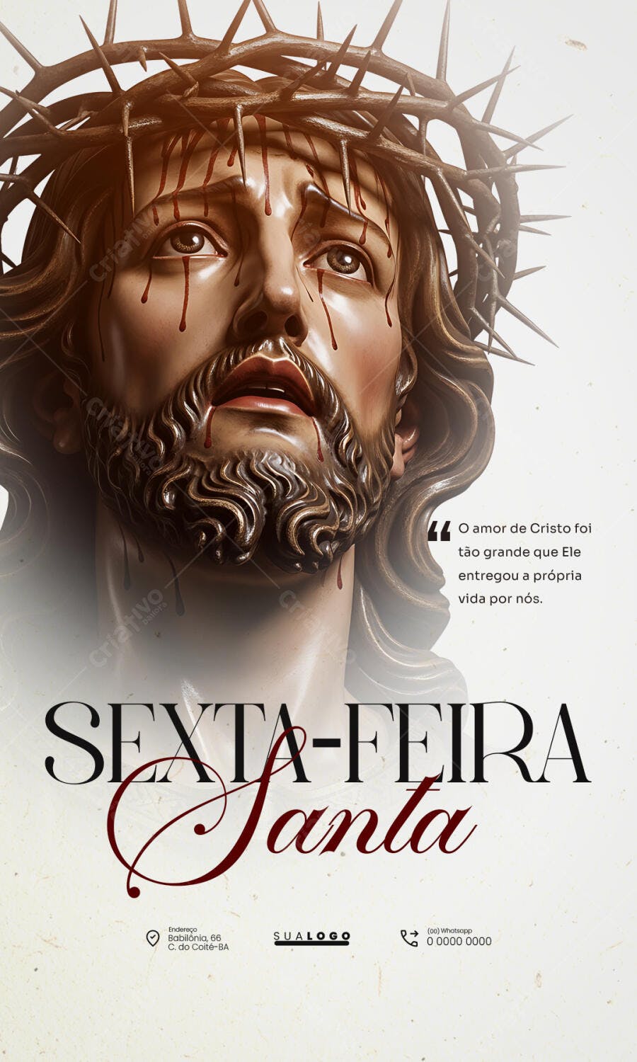 Post Instagram Sexta-feira Santa Páscoa PSD Editável