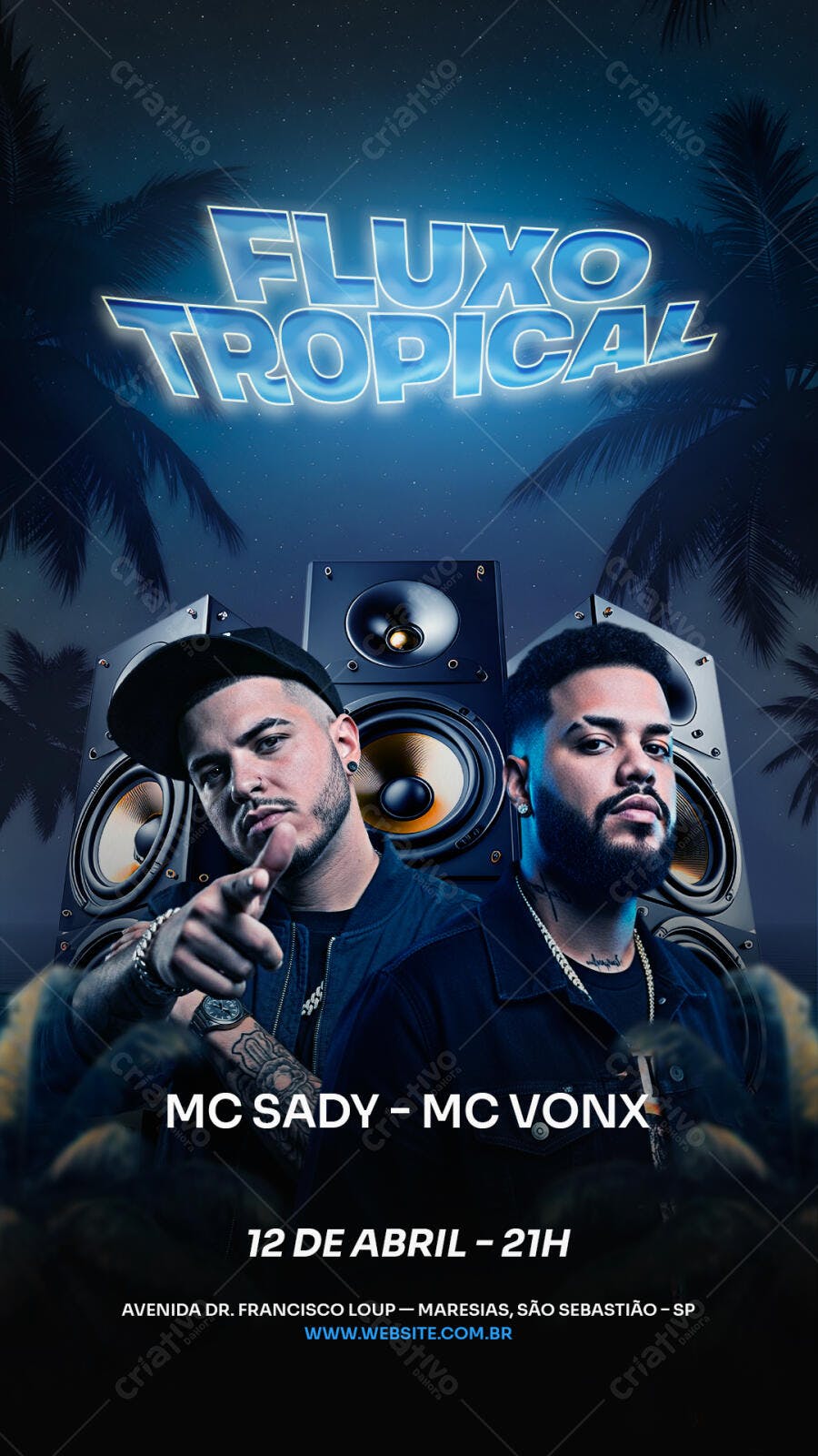 Flyer Festa Balada Flagra Tropical PSD Editável