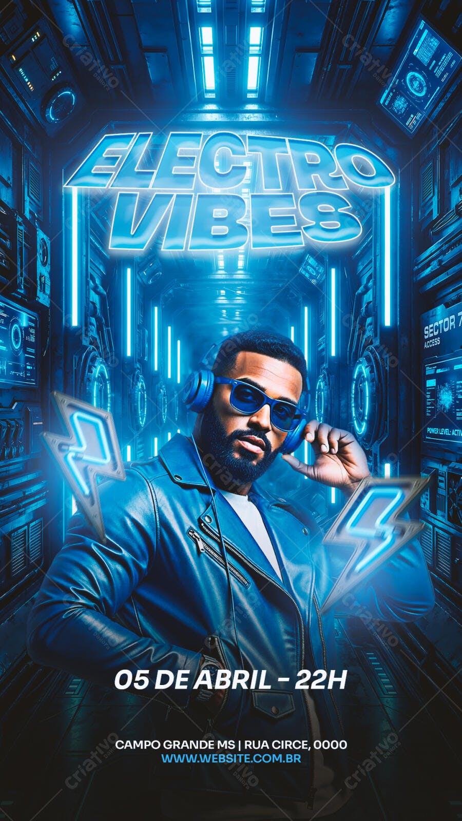 Story Instagram Festa Eletrônica Electro Vibes PSD Editável