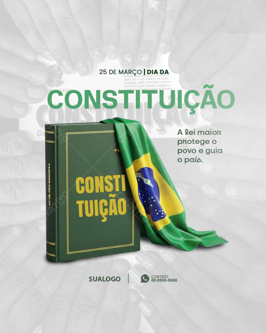 Post Instagram Dia da Constituição 25 de Março PSD Editável