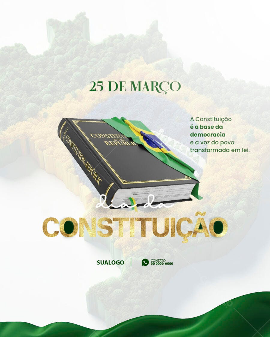 Post Instagram Dia da Constituição 25 de Março PSD Editável