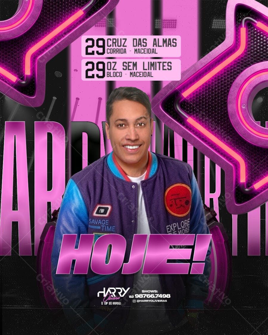Flyer Evento Musical Shows Hoje PSD Editável