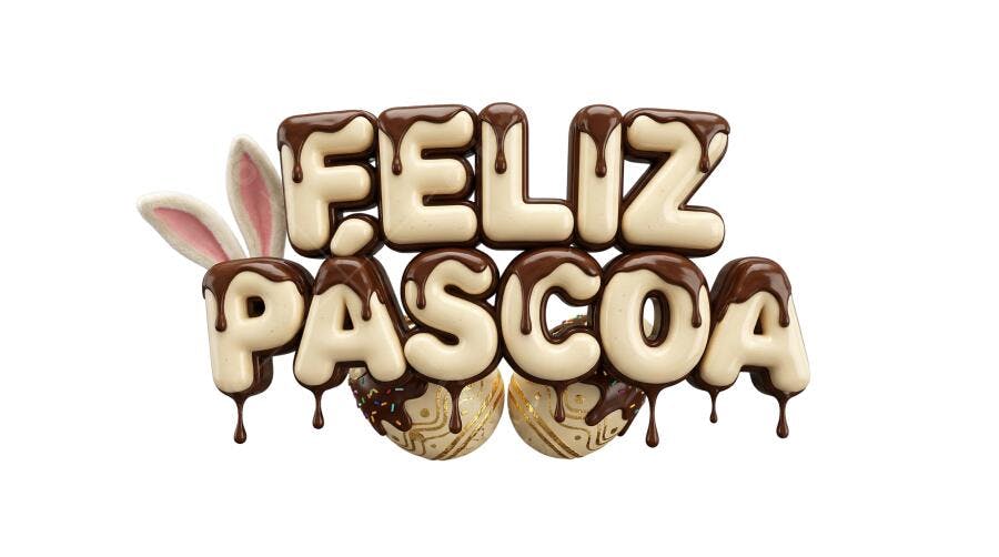 Feliz Páscoa 3D Chocolate Derretido Orelhas de Coelho PNG