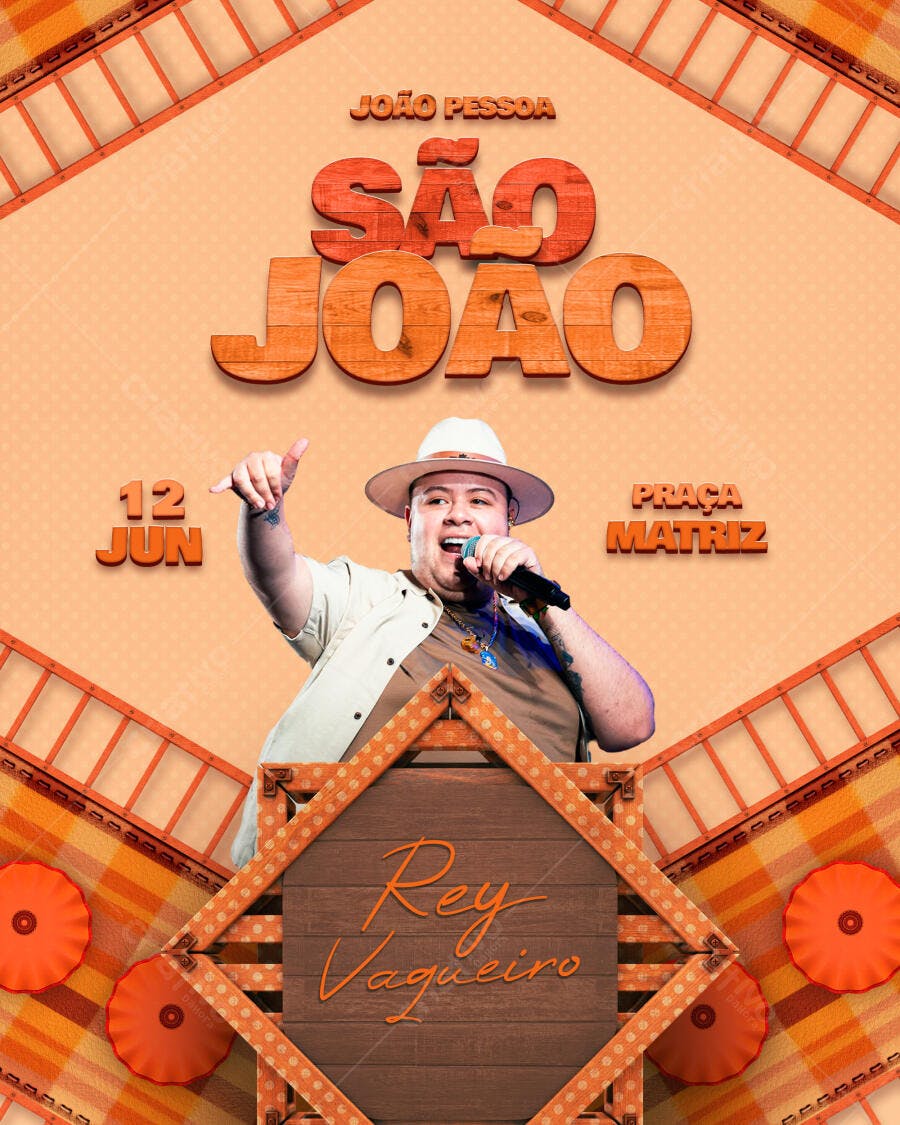 Flyer São João Festa Junina Show PSD Editável