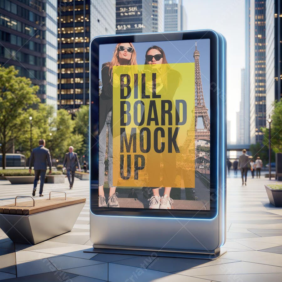Mockup Outdoor Digital Vertical Cidade Editável