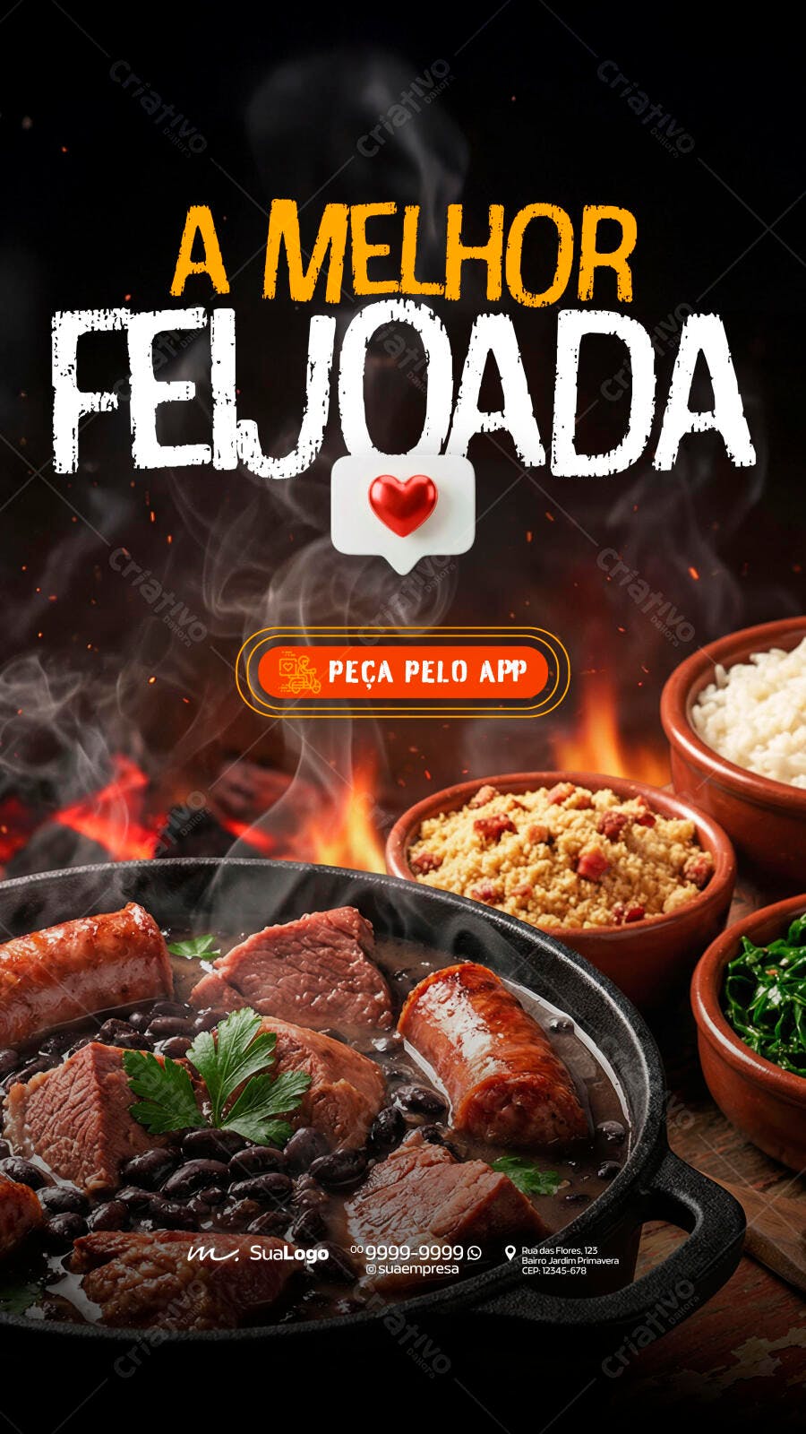 Story Instagram Feijoada Restaurante Delivery PSD Editável