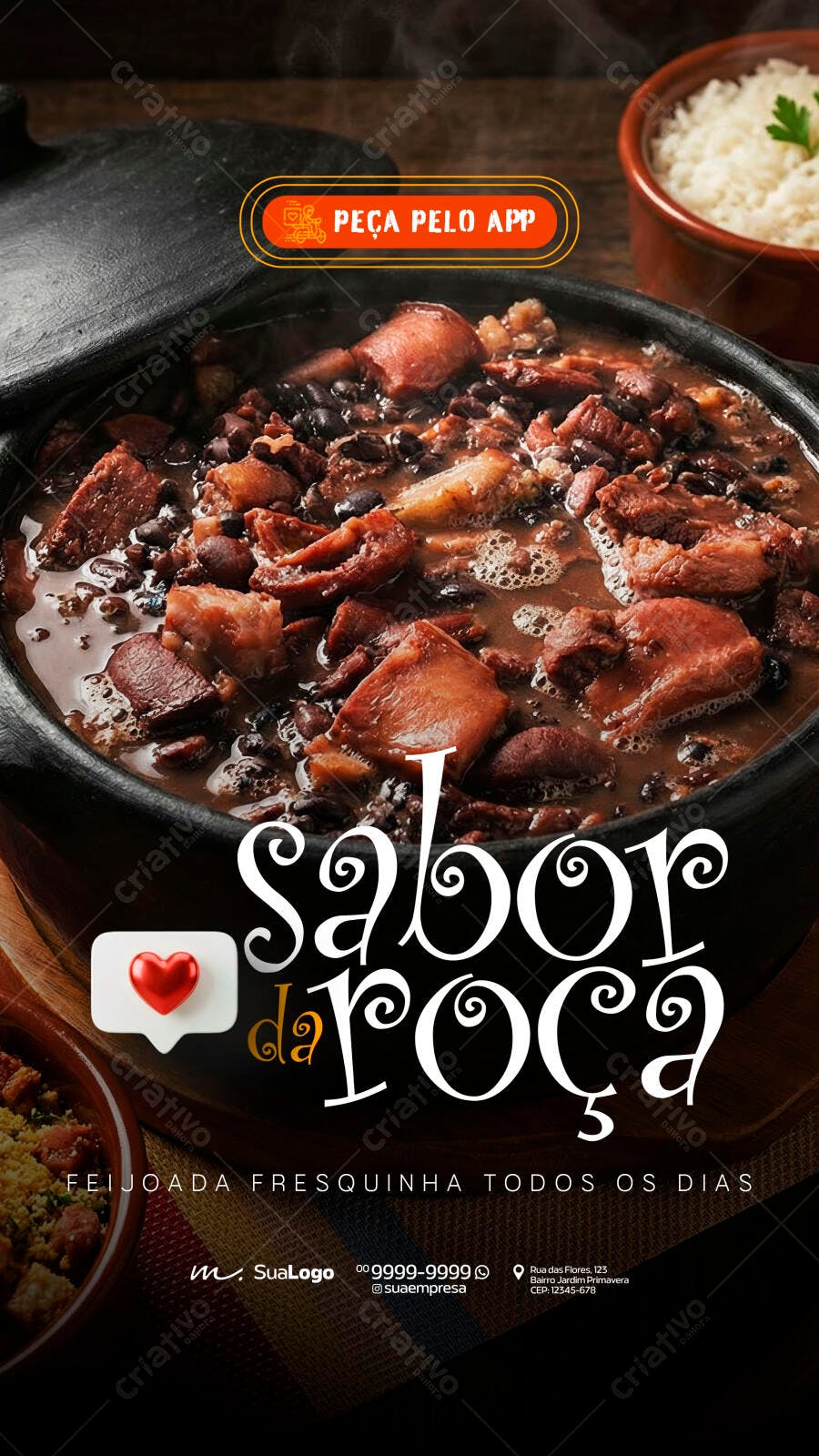 Story Instagram Feijoada Sabor da Roça PSD Editável