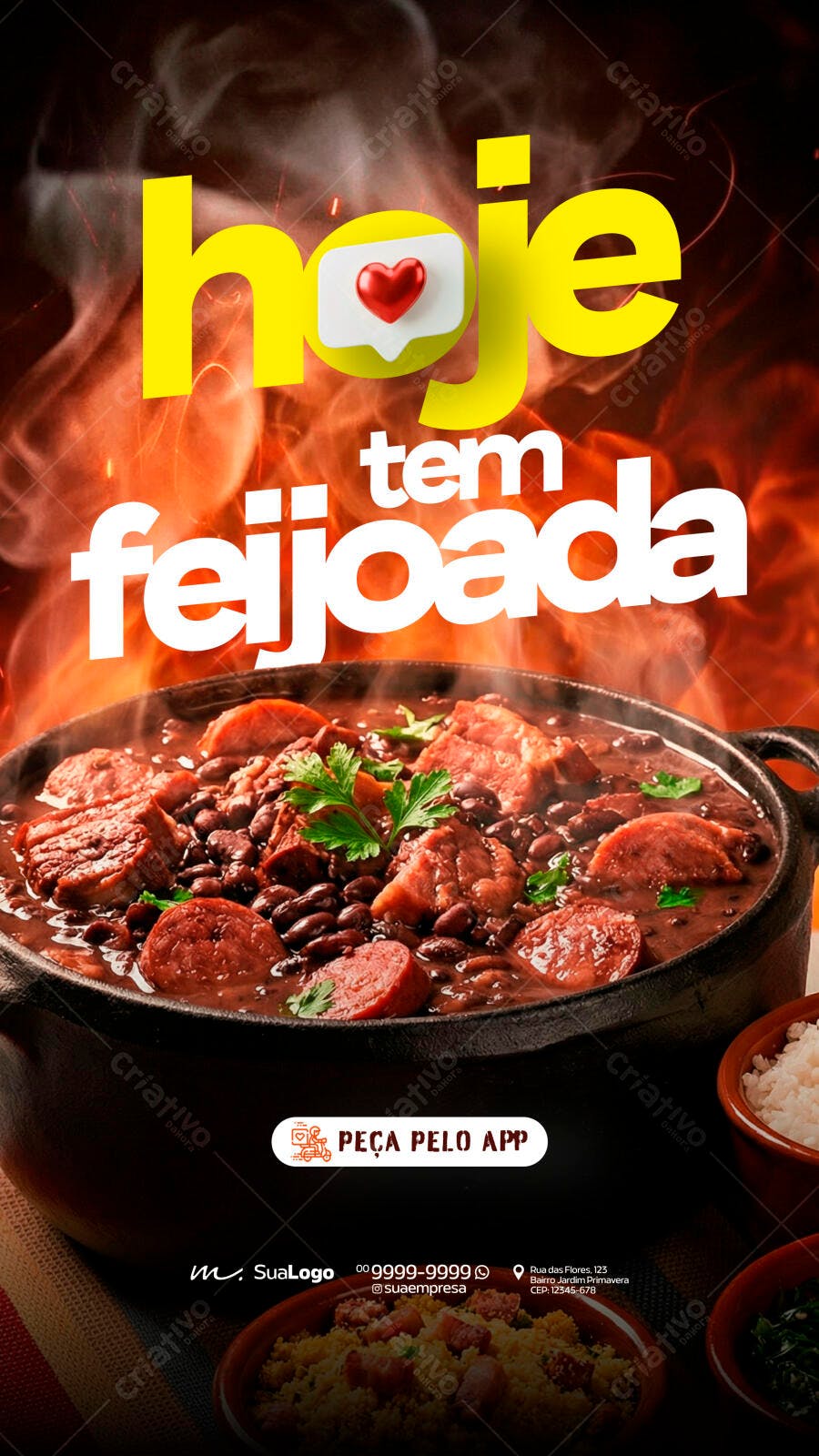 Story Instagram Feijoada Restaurante PSD Editável