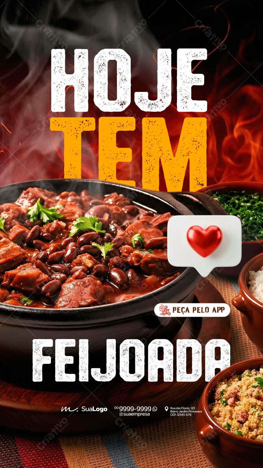 Story Instagram Feijoada Restaurante Delivery PSD Editável